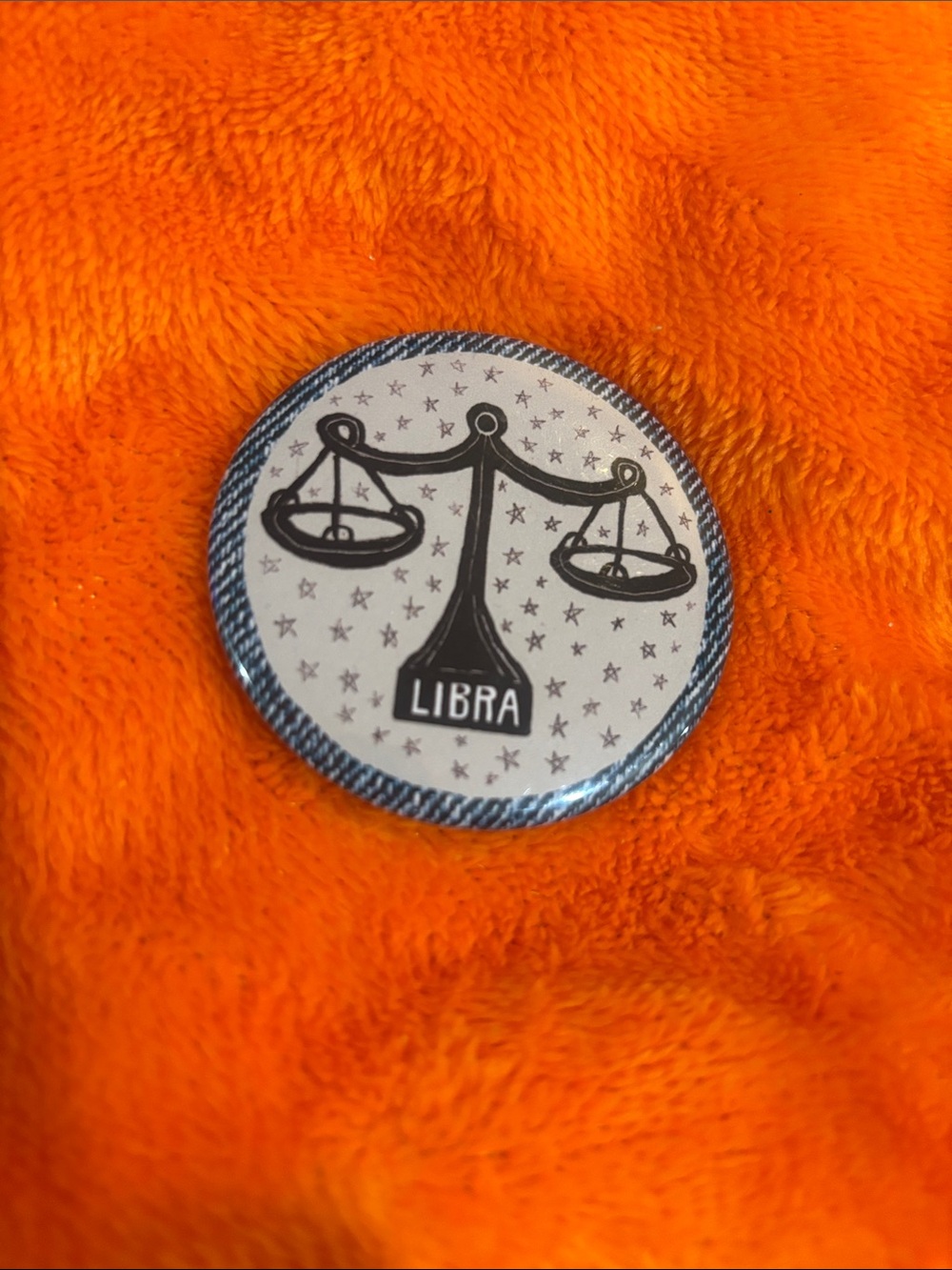Libra Zodiac Pin - Black & White & Blue